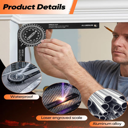 Aluminum Alloy Miter Saw Protractor | 7-Inch Rust-Resistant Angle Gauge