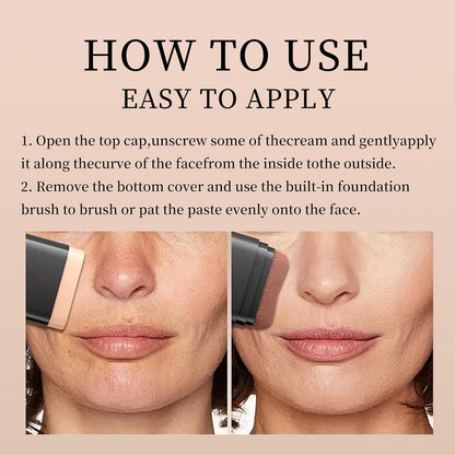 2-in-1 Concealer & Foundation Stick with Built-in Brush