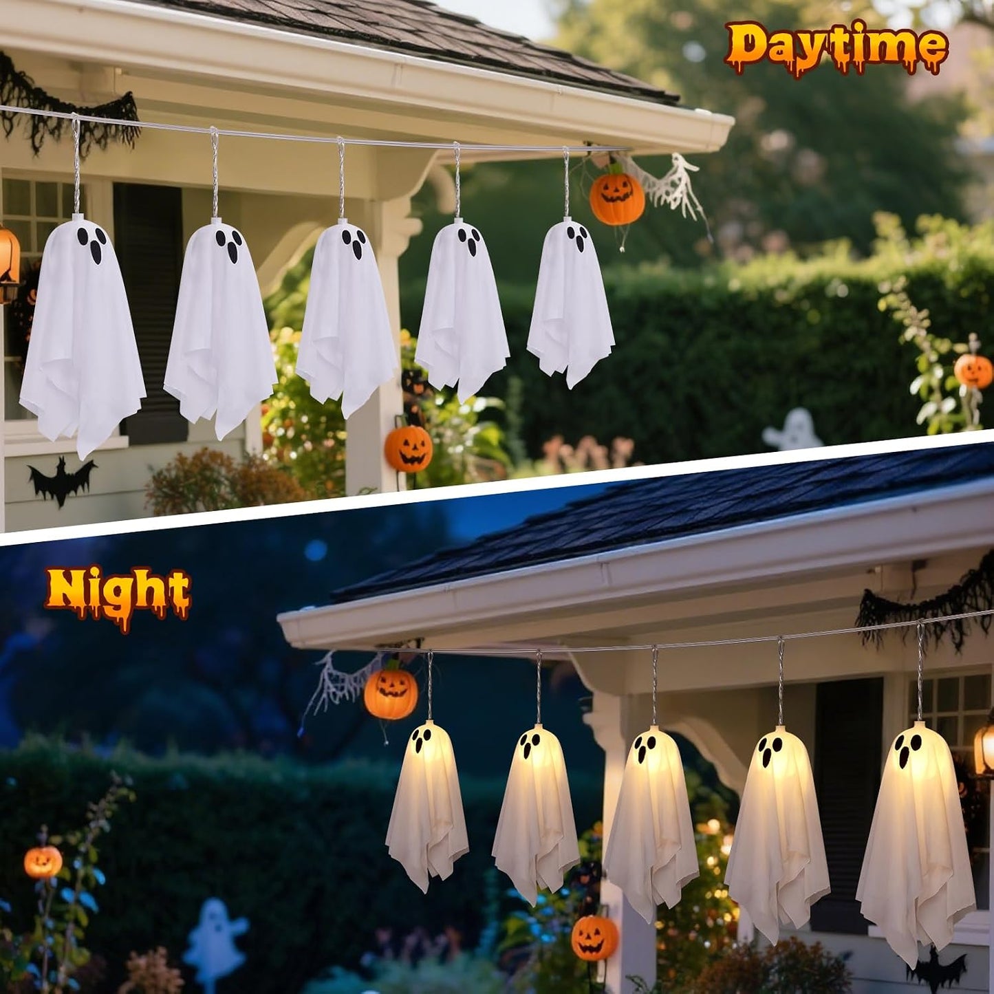 Halloween Decorative String Lights – Ghost-Shaped Decorations