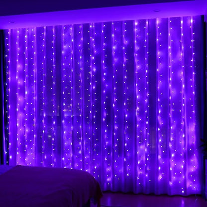 300-LED Curtain String Lights (3m x 3m) — Perfect for Bedroom Decor
