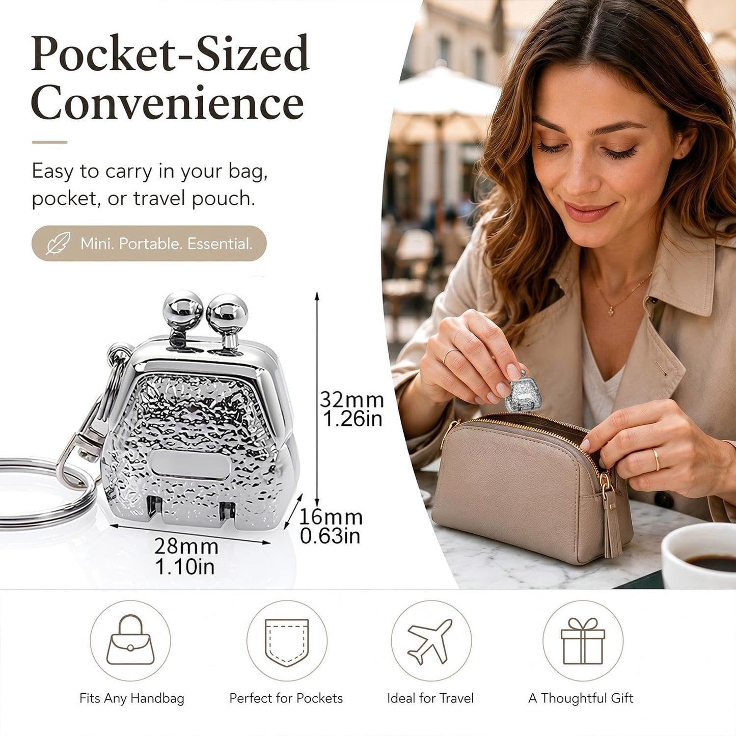 Mini Stainless Steel Nail Clipper Keychain – Portable Wallet-Style