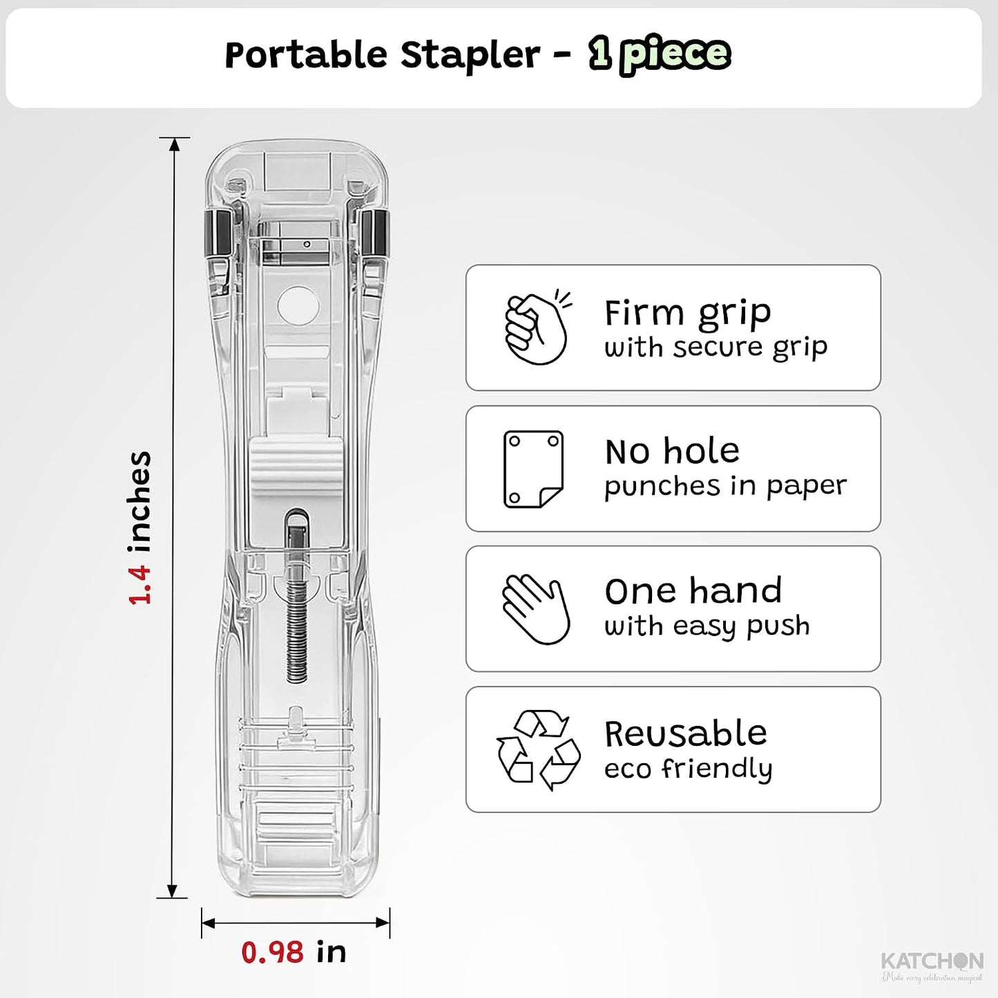 Handheld Paperclip Dispenser Set With 50 Refill Clips, Metal Folder