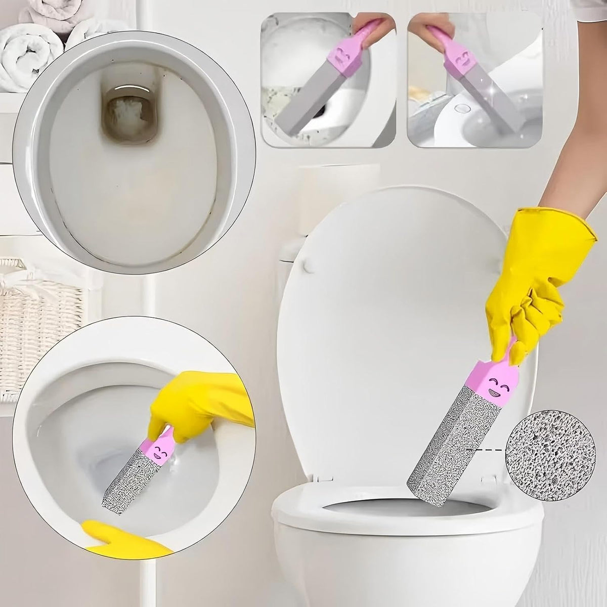 10Pack Pumice Stone Set for Toilet Cleaning ,Removing Limescale Stain