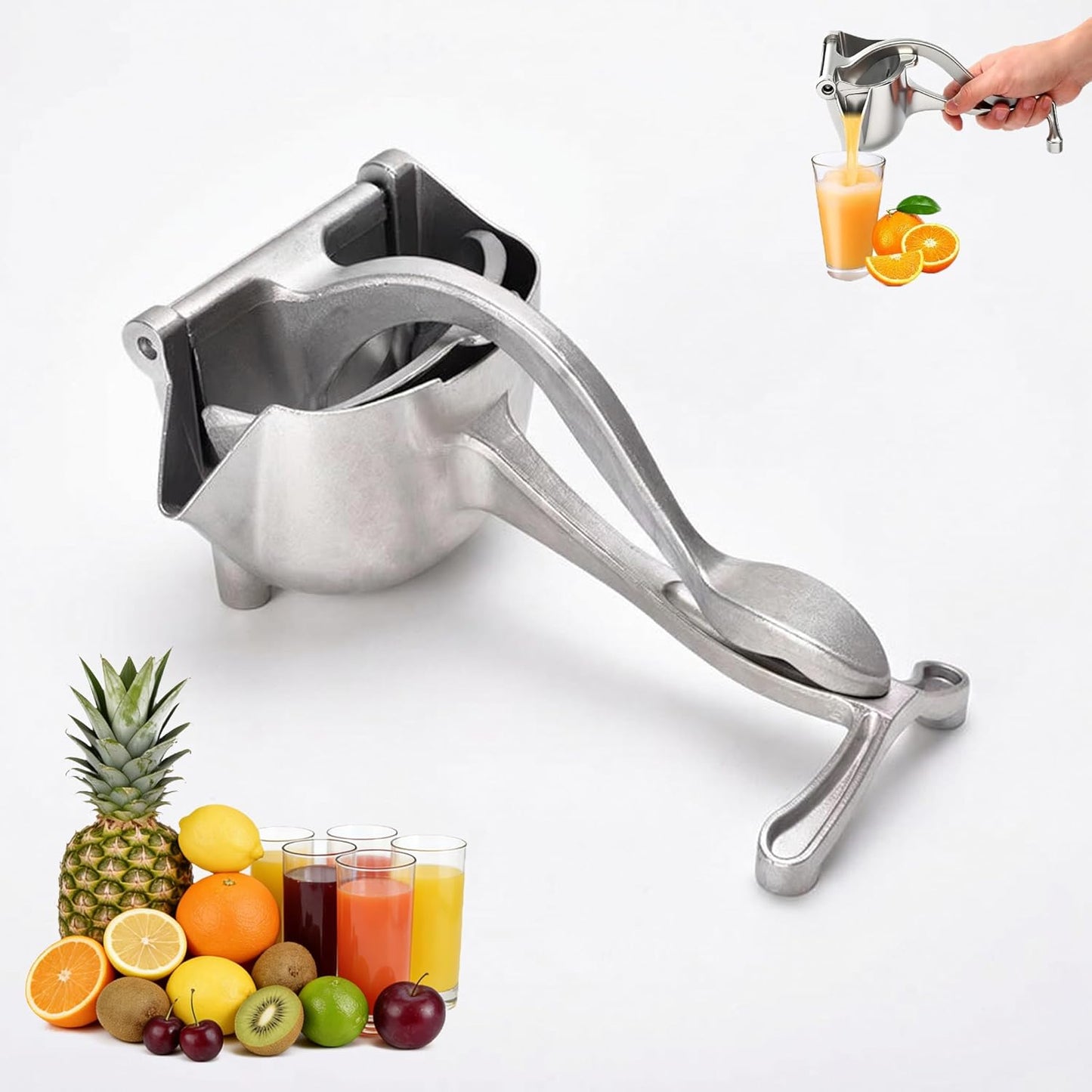 Manual Citrus Juicer with Ergonomic Handle for Fresh Fruit Juice