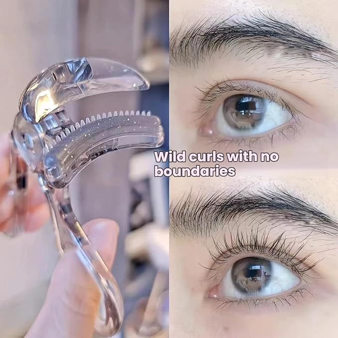 2Pcs Wide-Angle Eyelash Curler with Built-In Comb Gentle No-Pull Design