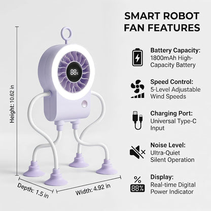 Poseable Alien Mini Fan with Suction Cup