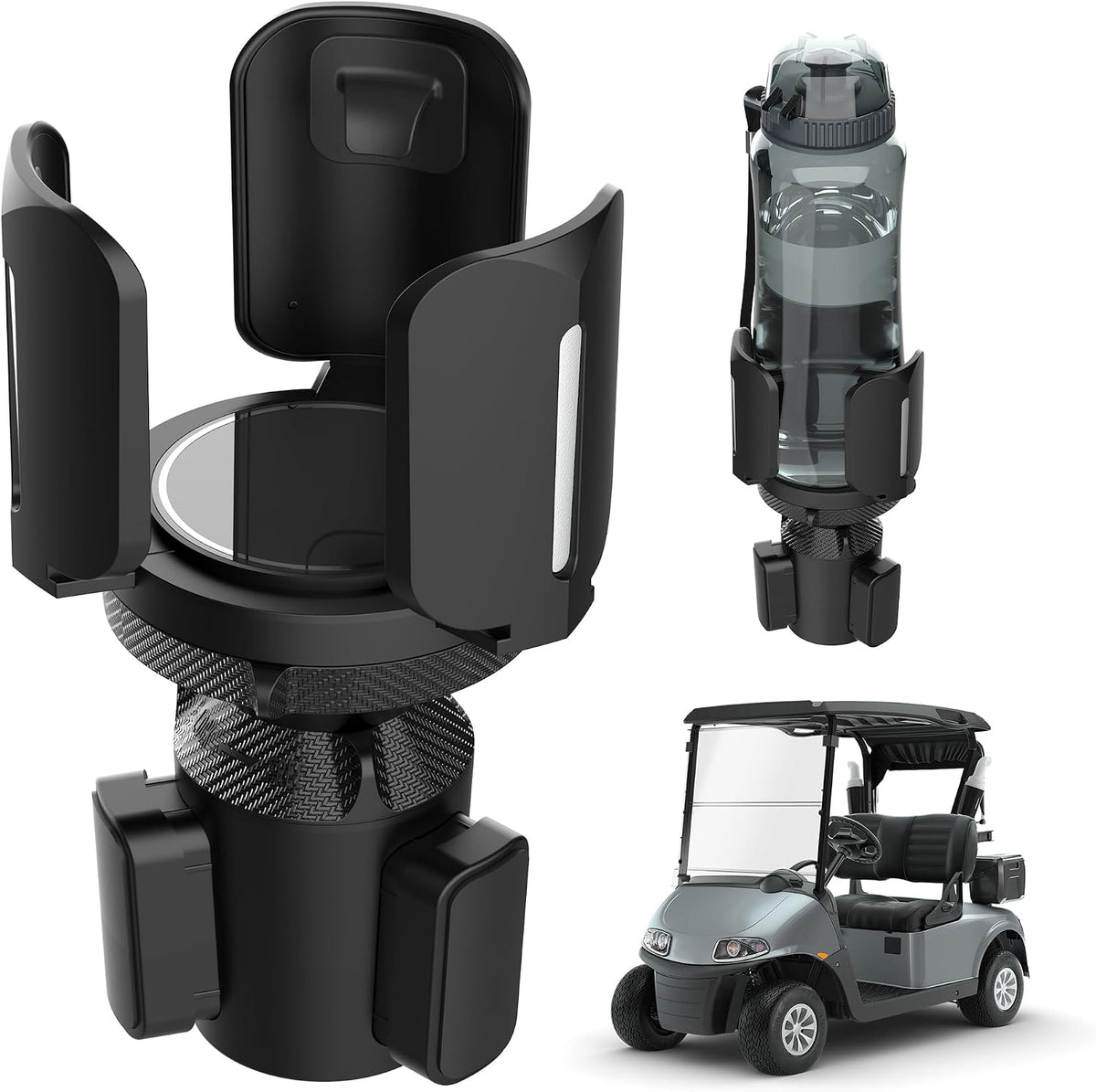Adjustable Car Cup Holder Extender - With 360° Rotating Extendable Base