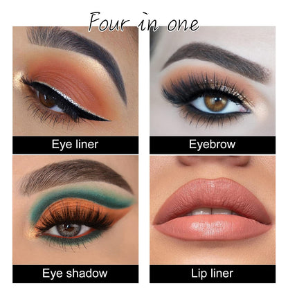 12 Colors Eyeliner Pencil Set Waterproof Metallic Finish