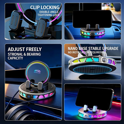 Electric Magnetic Wireless Charging Car Phone Mount with RGB Ambient Light