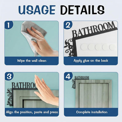 Metal Bathroom Door Topper for Restroom, Farmhouse & Minimalist Decor