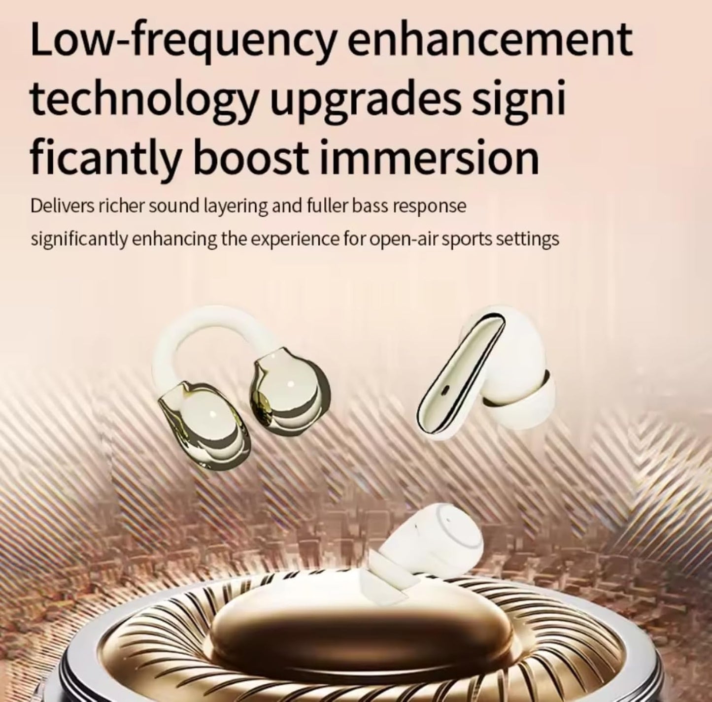 3-in-1 In-Ear, Short-Stem, and Clip-On Styles Wireless Bluetooth Earbuds