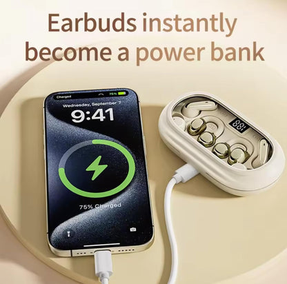 3-in-1 In-Ear, Short-Stem, and Clip-On Styles Wireless Bluetooth Earbuds