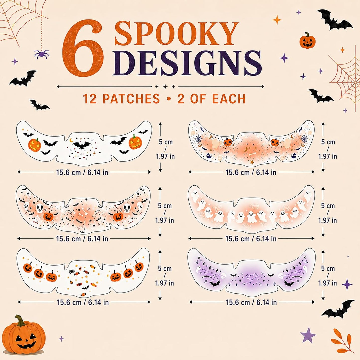 24 Pcs Halloween Face Glitter Makeup Patches