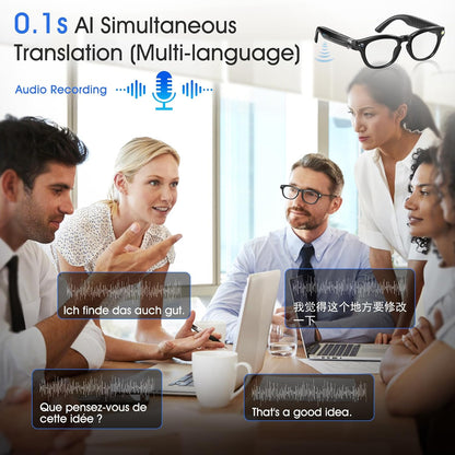 AI Smart Glasses - Equipped with Camera - Multi-language AI Translation - Photochromic Lenses