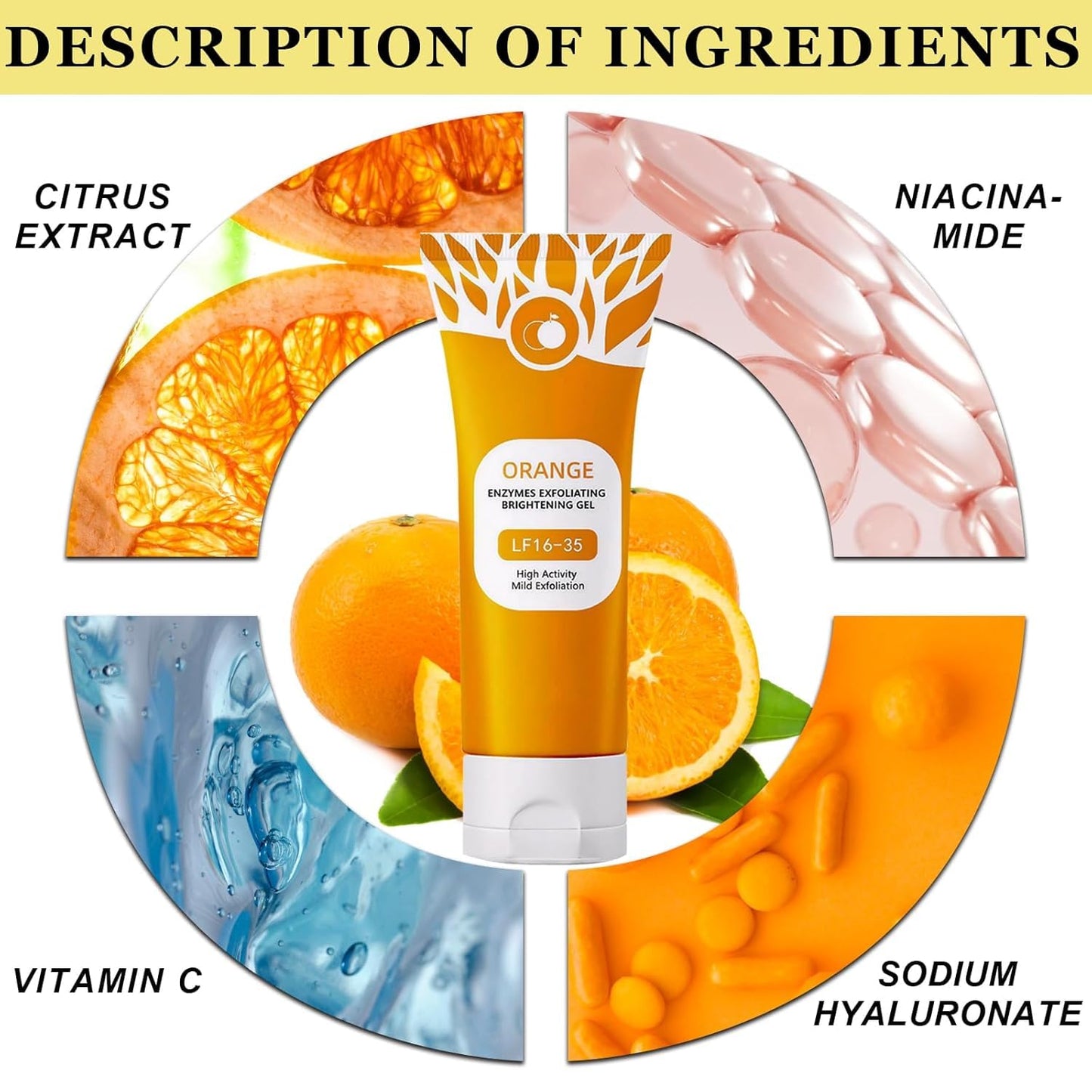Orange Exfoliating Gel For Face & Body All Types Skin