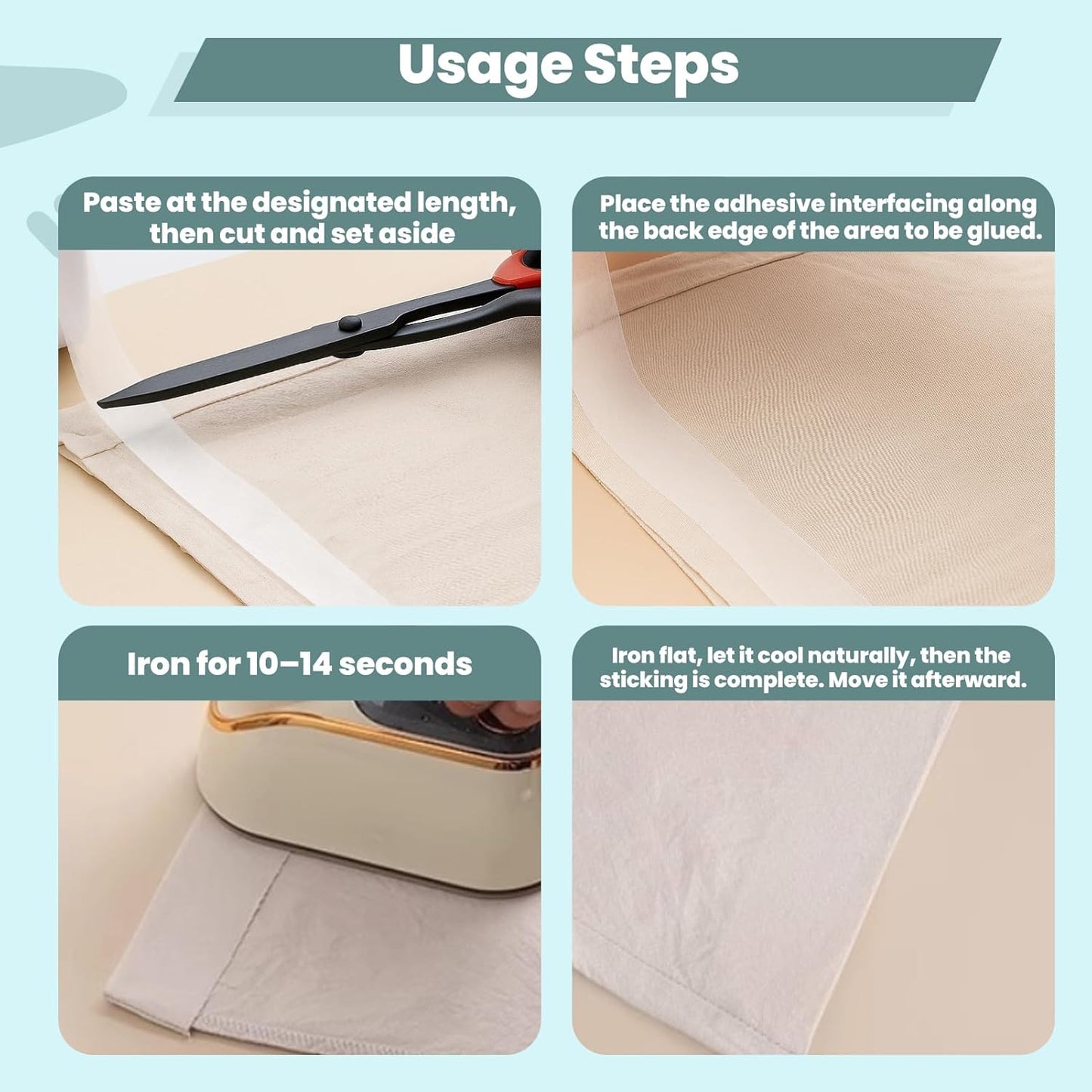 Double Sided Fusing Web for Hemming No Sew No Iron Hemming Tape for Pants Curtains Clothes Pillowcases DIY