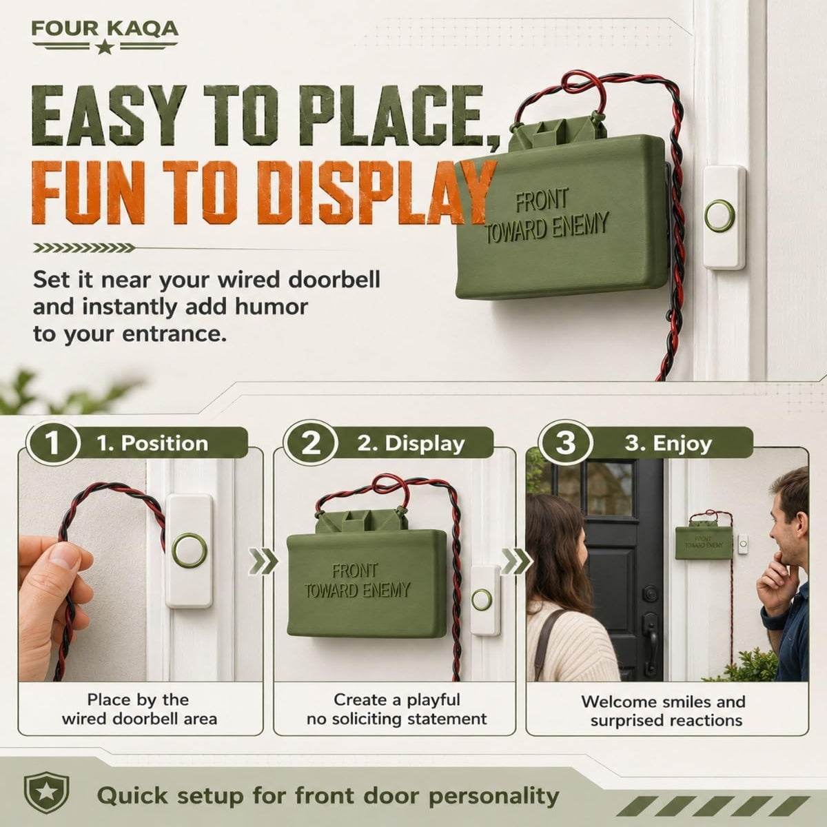 Fun Doorbell Sign | Novelty Doorbell Decoration / Fake Doorbell Cover