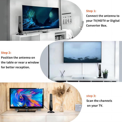DVBT2 Antenna, Freeview, Universal Indoor Digital TV Antenna, with Strong Signal