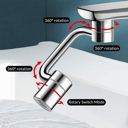 Universal 1440° Rotating Faucet Aerator Extender, Dual Spray Nozzle Mode