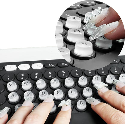 DIY 80 Sticky Raised Keycap Pads with Letters for Nail Protection