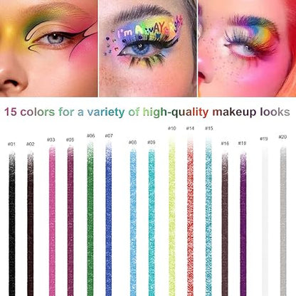 15-Color Pearlescent Eyeliner Set – Smooth, Waterproof, And Highly Pigmented