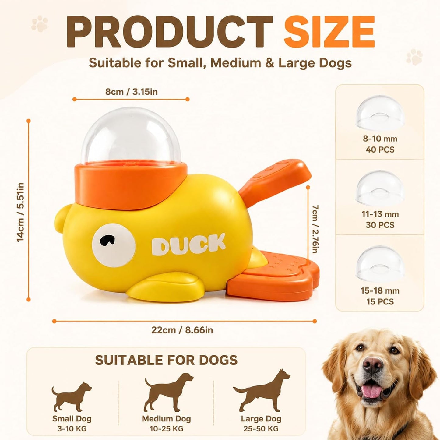 Dog Slow Feeder Toy with Adjustable Food Outlet for Small & Medium Dogs