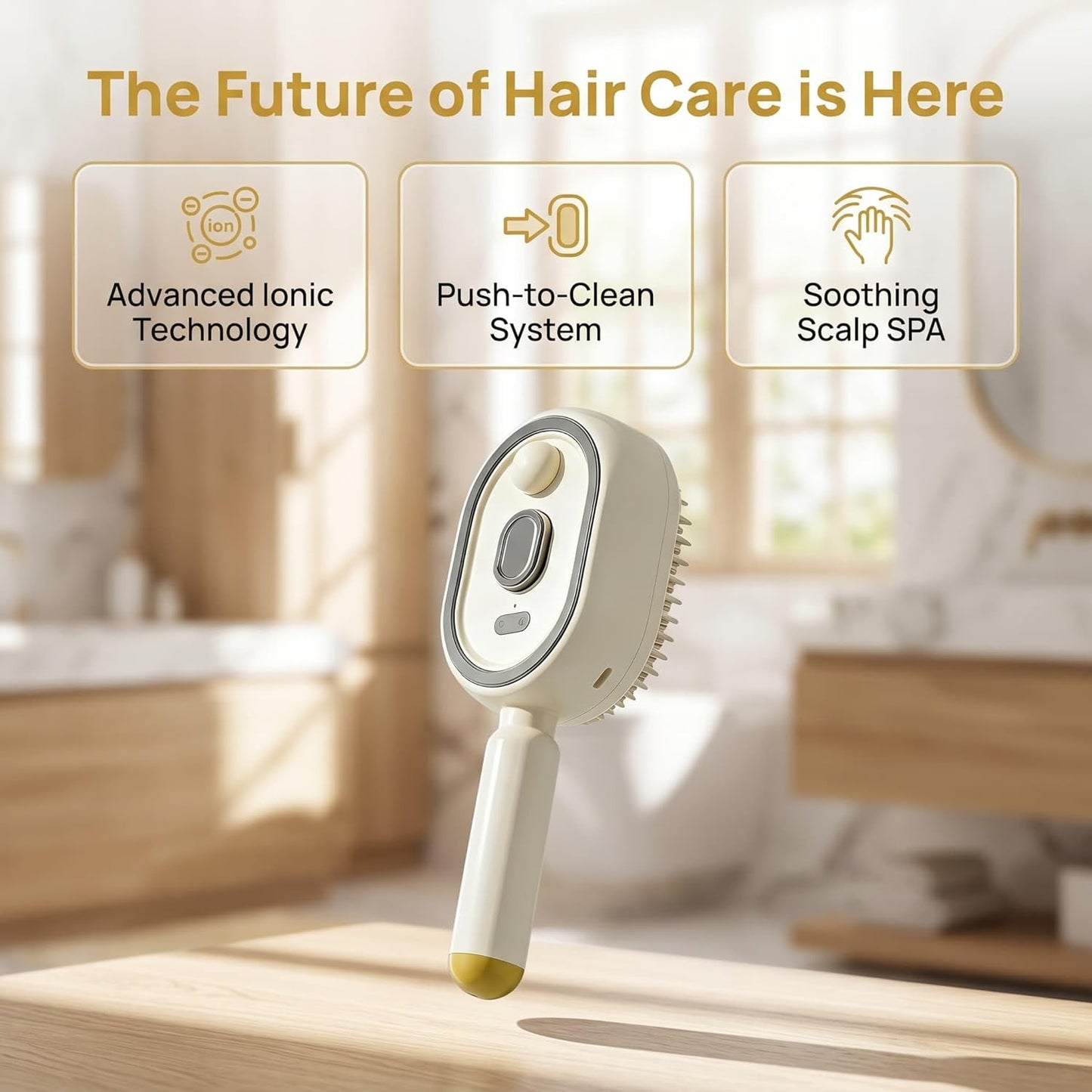 Electric Steaming Massage Hair Care Brush For Reduce Frizz, Nourishes Hairs, Anti-Static