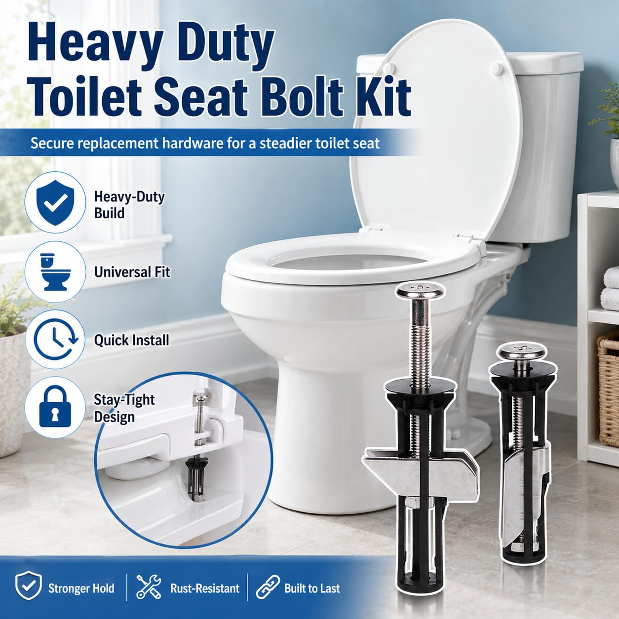 Toilet Seat Fastener Bolt Kit