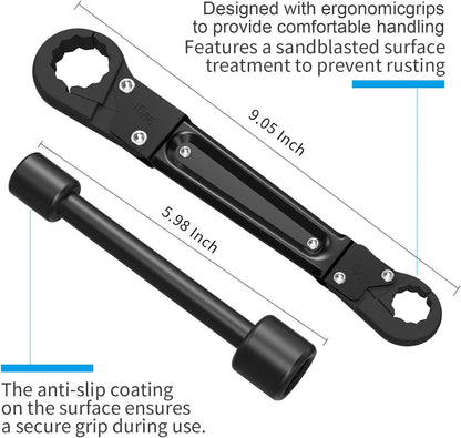 2Pcs Double-Ended Wrench Set And Angle Valve Wrench – Plumbing Repair Tools