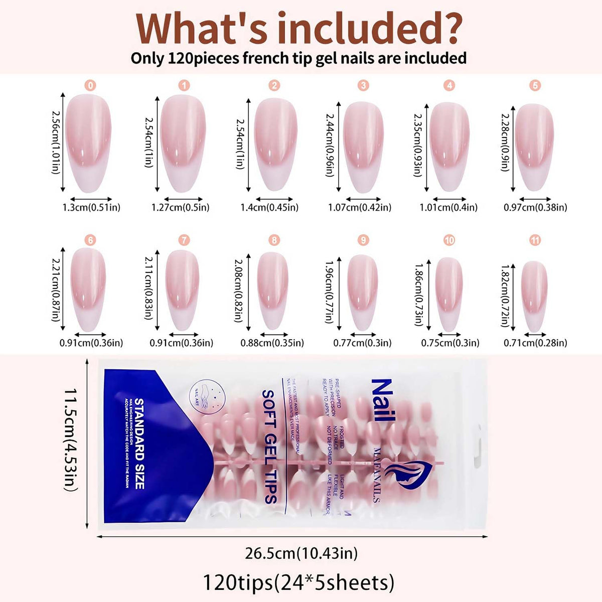 Removable Nail Sticker Set - Women's Soft Gel Nail Stickers, 120 Pcs
