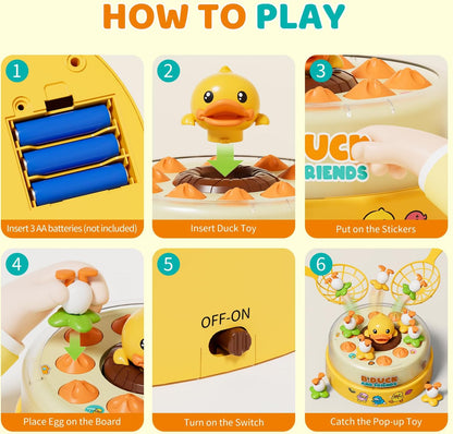 B.Duck Pop-up Catch Game – Interactive Tabletop Game