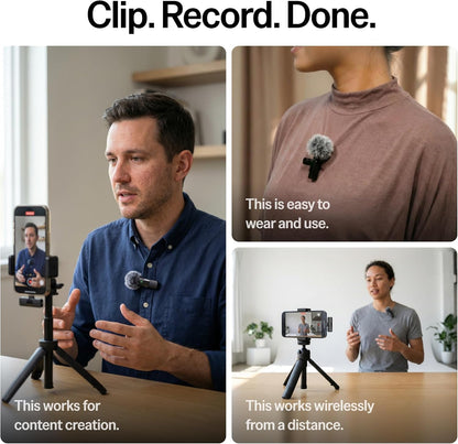 Mini Wireless Mobile Lavalier Microphone for iPhone/Android Smartphones