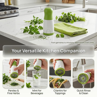 Manual Herb Mill Chopper with Fine Cutting Blades for Parsley, Coriander, Basil & Spices