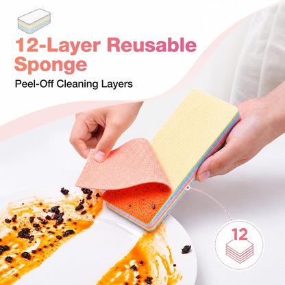 24-Layer  Tearable Multi-layer Rainbow Cloth, Easily Rremoves Oil Stains
