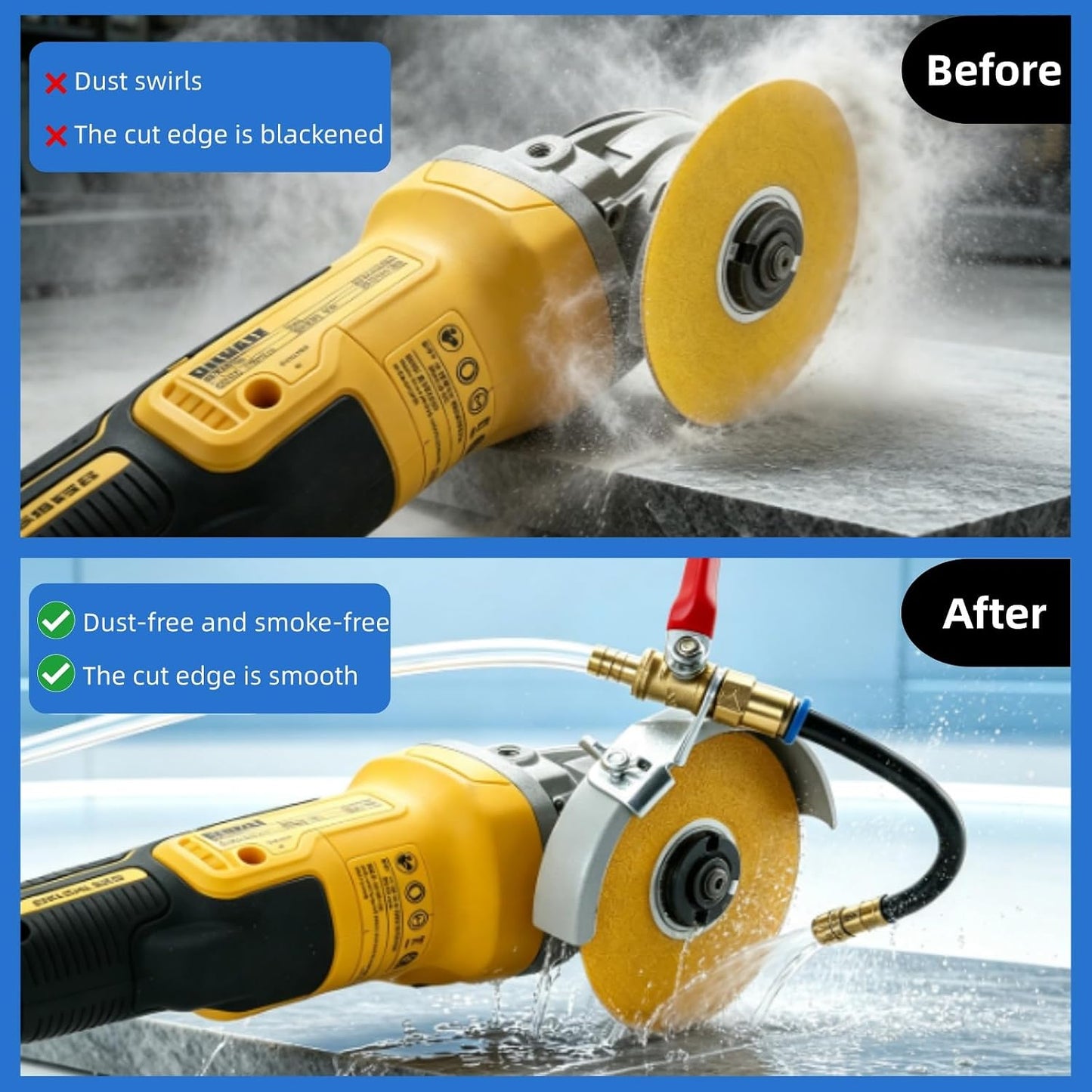 Angle Grinder Dust Removal & Water Spray Kit | Adjustable Adapter And 5m Hose