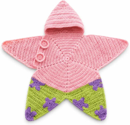 Crochet Star-Shaped Baby Swaddle | Hooded Design