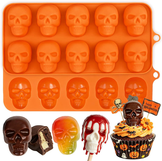 Skull-Shaped Baking Mold - 6/10 Cavity Halloween Baking Mold