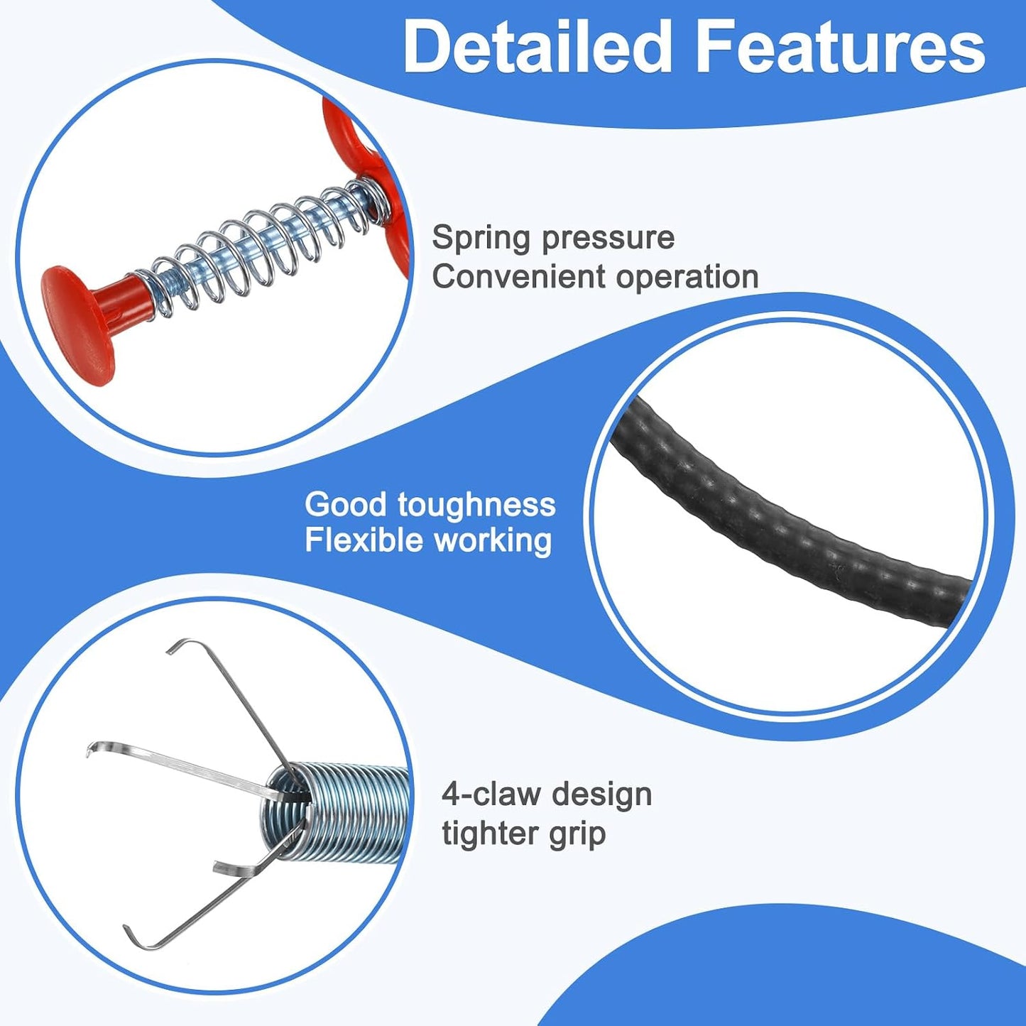 3-Meter Drain Cleaner - With Round Knob And Four-Jaw Clamp
