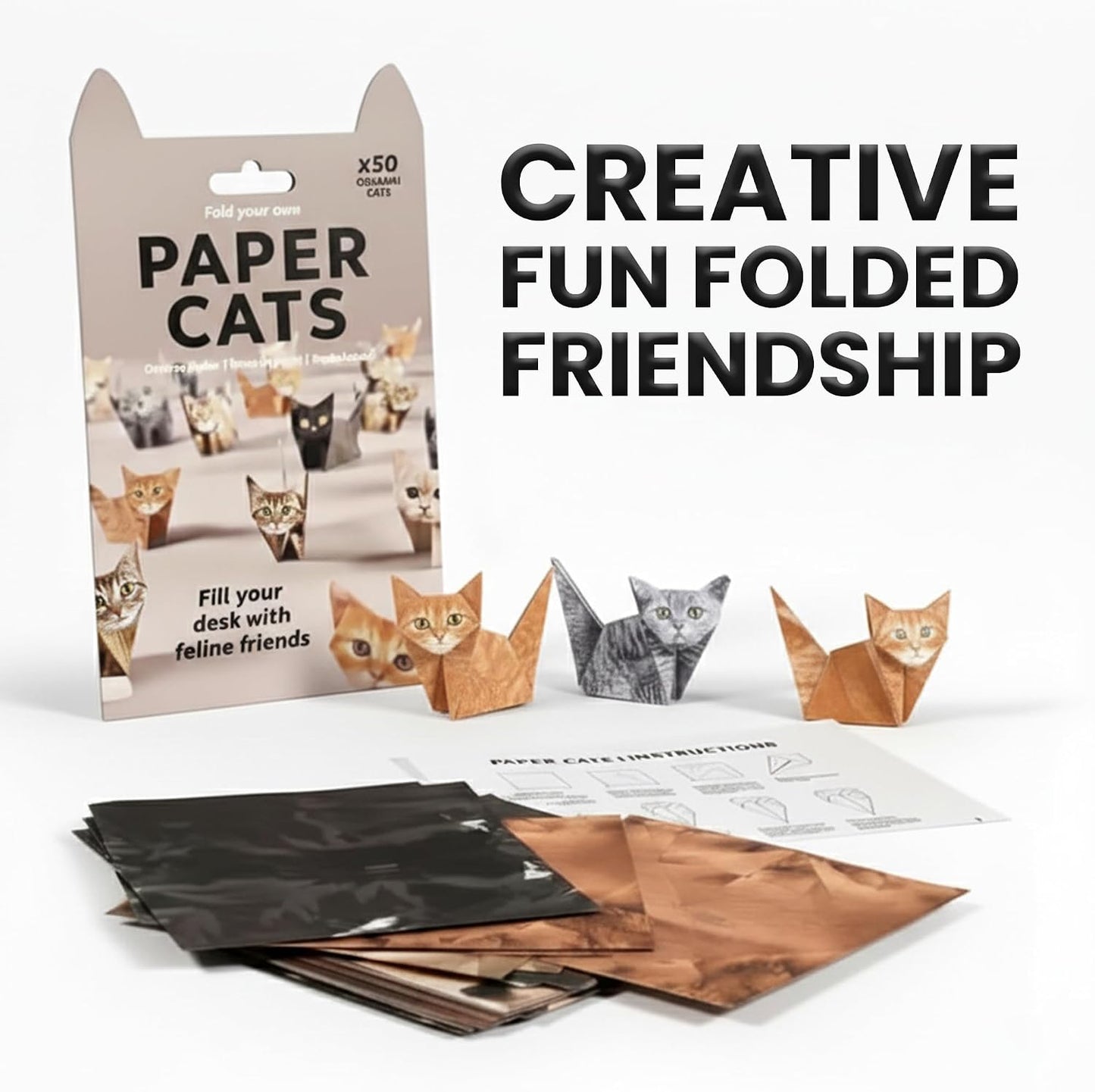 3D Origami Paper Toys, 50 Sheets DIY Origami Paper  Fun Creative Art Project