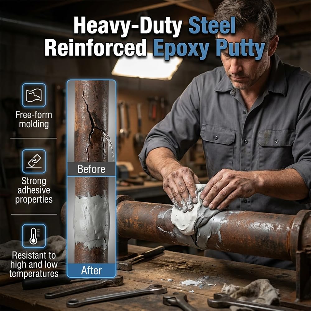 Steel Reinforced Putty Fast Repair Kit for Metal Wood Tile Ceramics