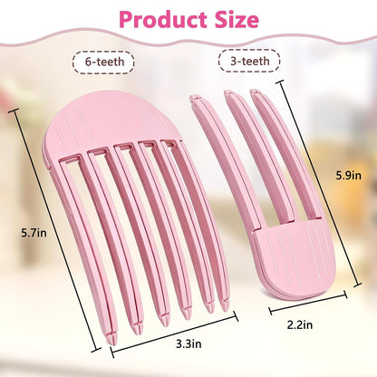 2Pack 3-and-6 Teeth Root Lift Volumizing Comb for Curl Enhancement & Fluffy Fuller Locks