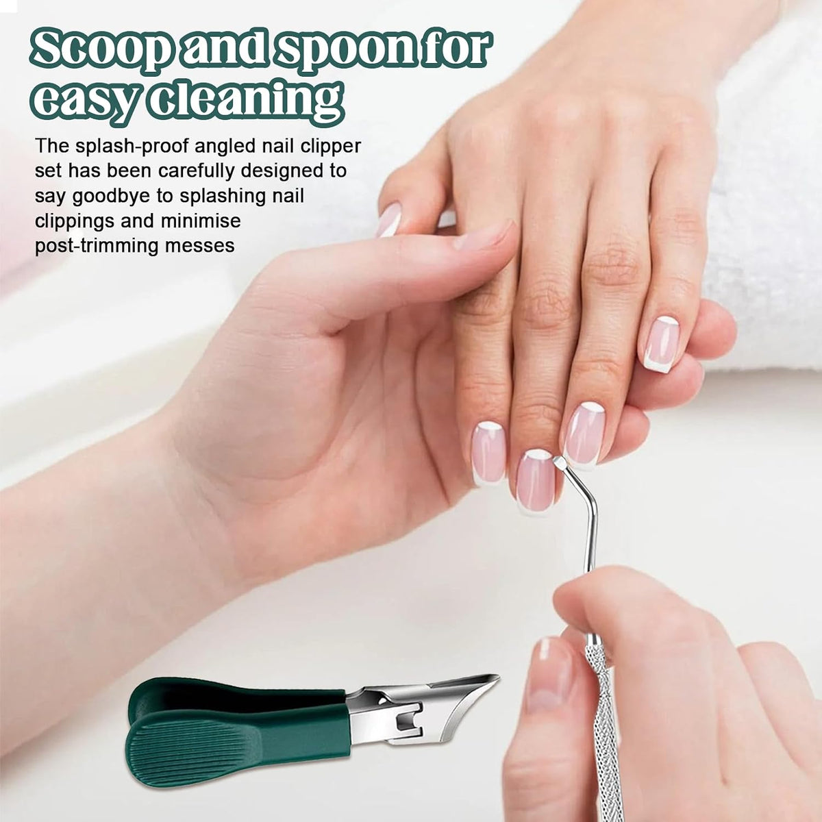 Eagle Beak Beveled Nail Clippers Manicure Set, Anti-Splash Slanted