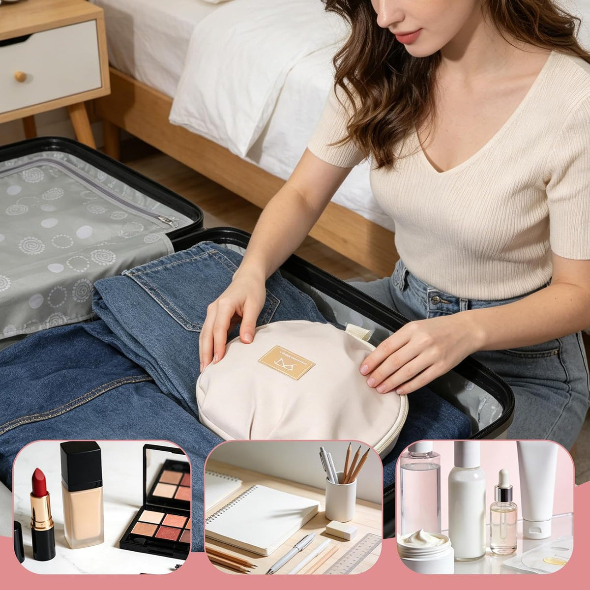 Travel Lingerie Storage Bag - Multi-Compartment Women's Storage Bag