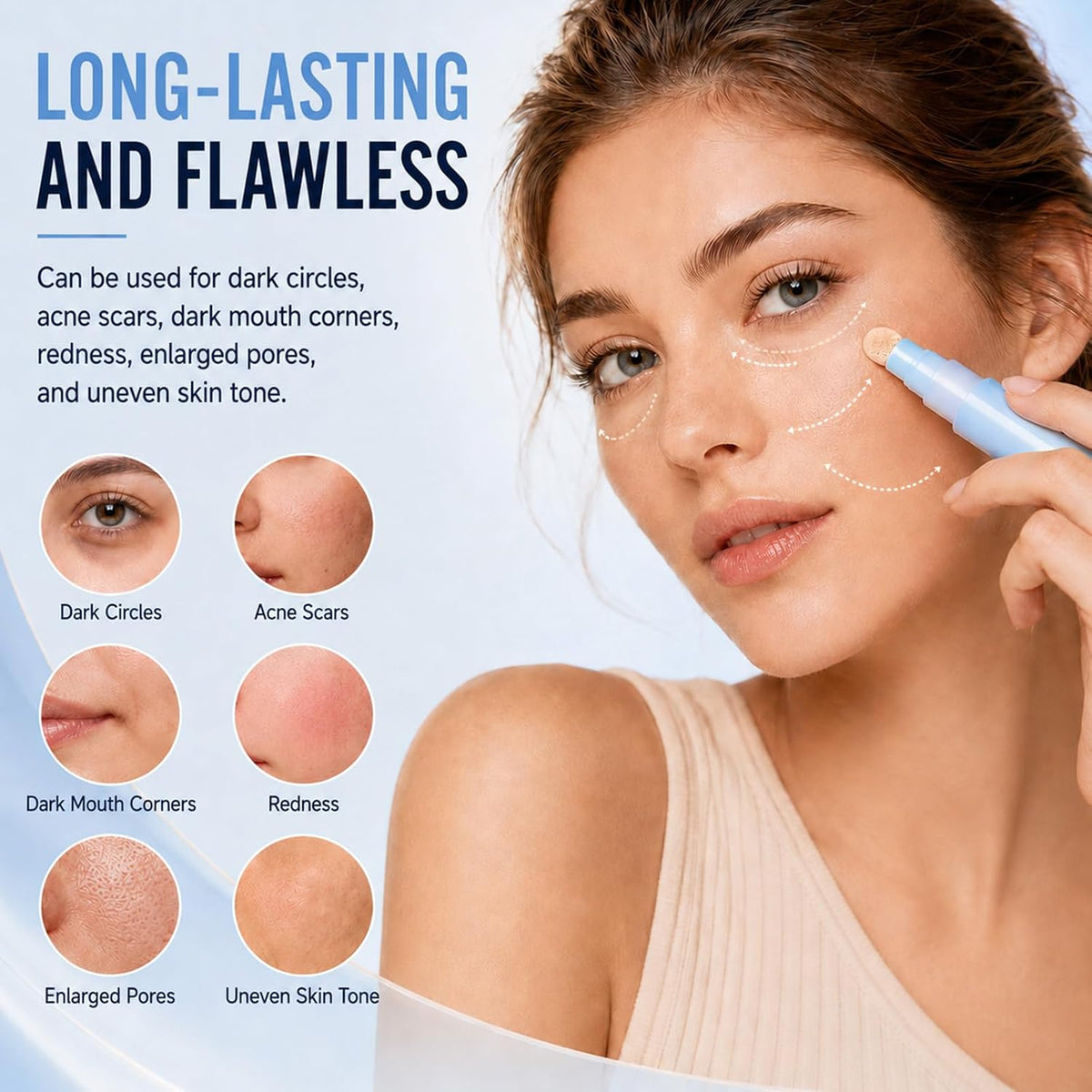 2 in 1 Concealer & Foundation Pen for Blemishes and Under Eye Circle