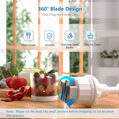Manual Food Chopper for Herbs, Fruits & Nuts, Whit