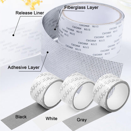 Strong Adhesive Fiberglass Covering Mesh Repair Patch Tape for Window Door Tears Holes