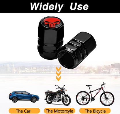 Skull-Shaped Tire Valve Cap Set – Airtight, Dustproof Caps For Car Wheels