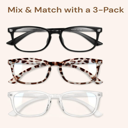 3Pack Universal Fashionable Non-Prescription Blue Light Blocking Glasses