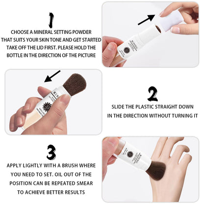 Sunscreen Setting Powder SPF 35, Mineral Brush Powder for Face & Scalp