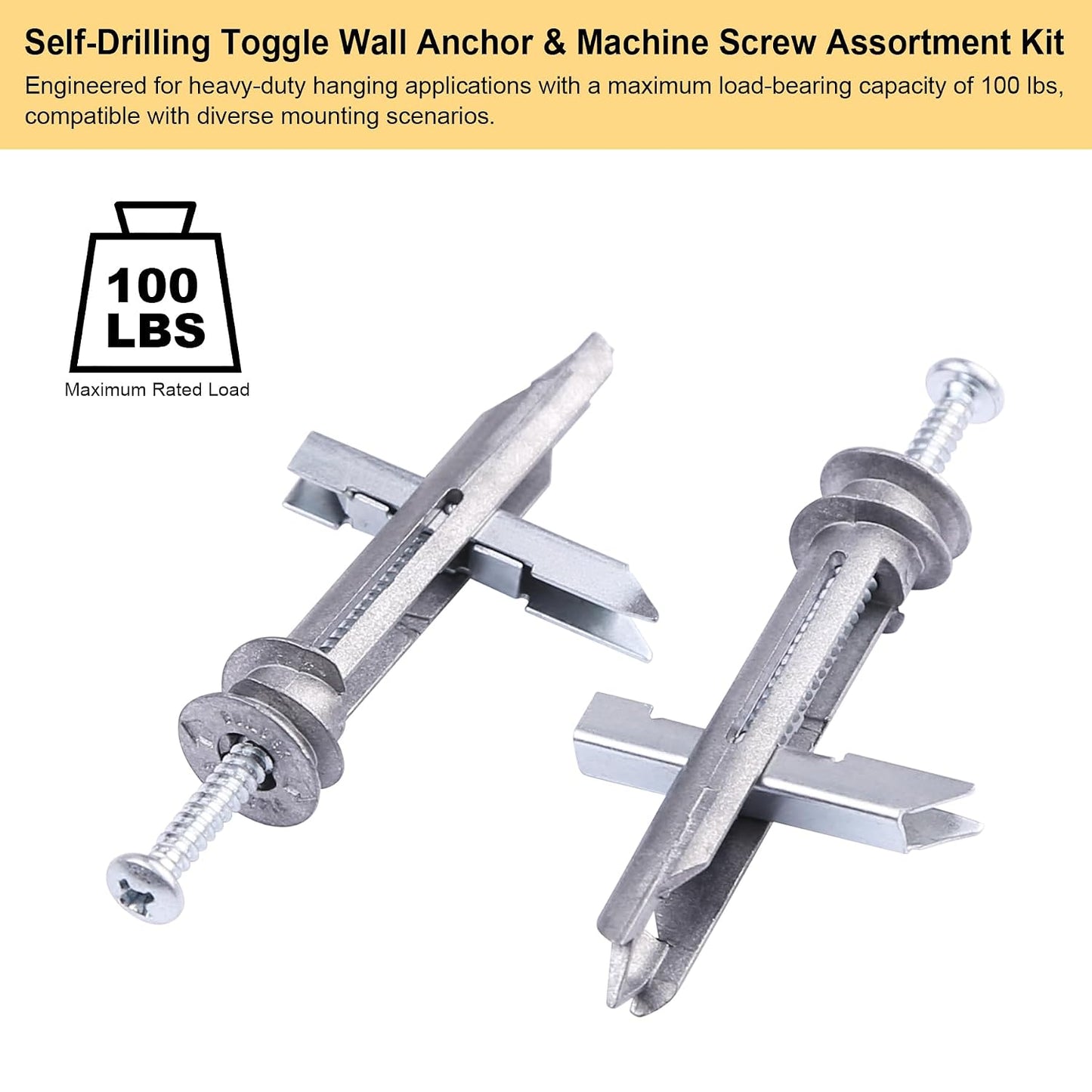 10 Pcs  Drywall Anchors and Screws Kit